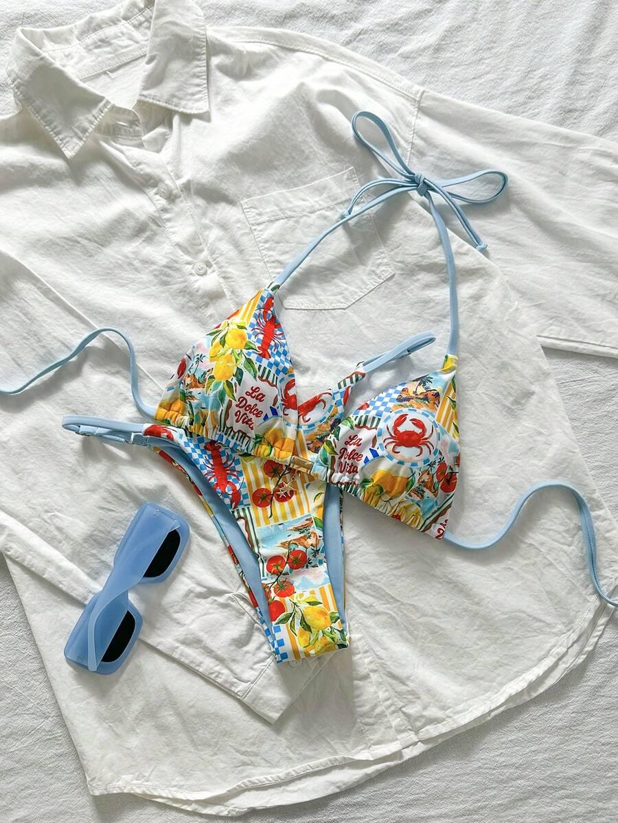 KOLOROWY STRÓJ KĄPIELOWY DWUCZĘŚCIOWY BIKINI