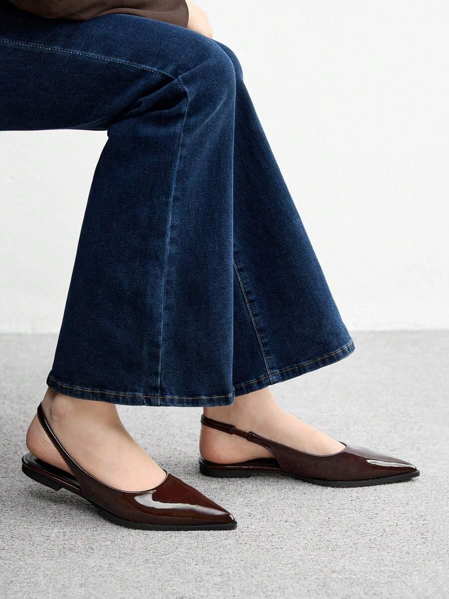 PŁASKIE BUTY Z ODKRYTĄ PIĘTĄ