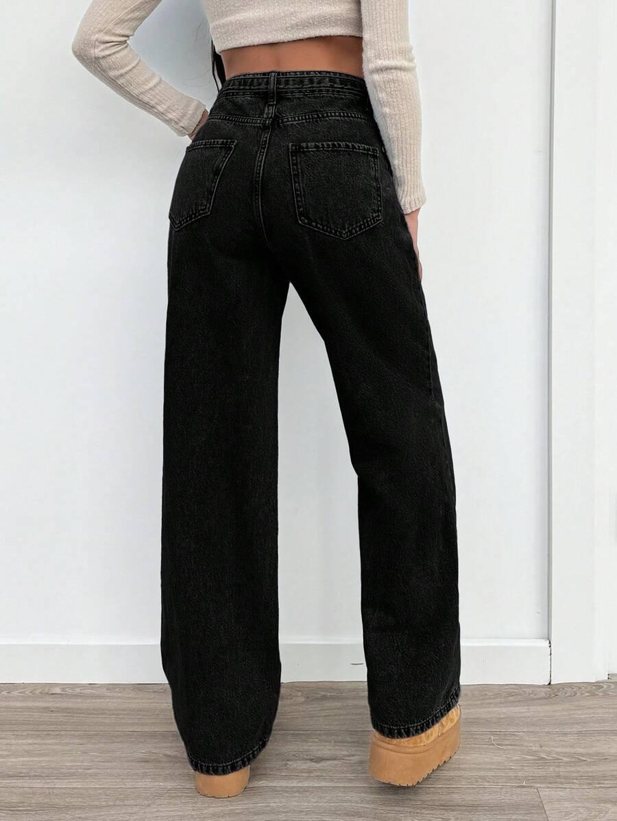 CZARNE SPODNIE JEANS 