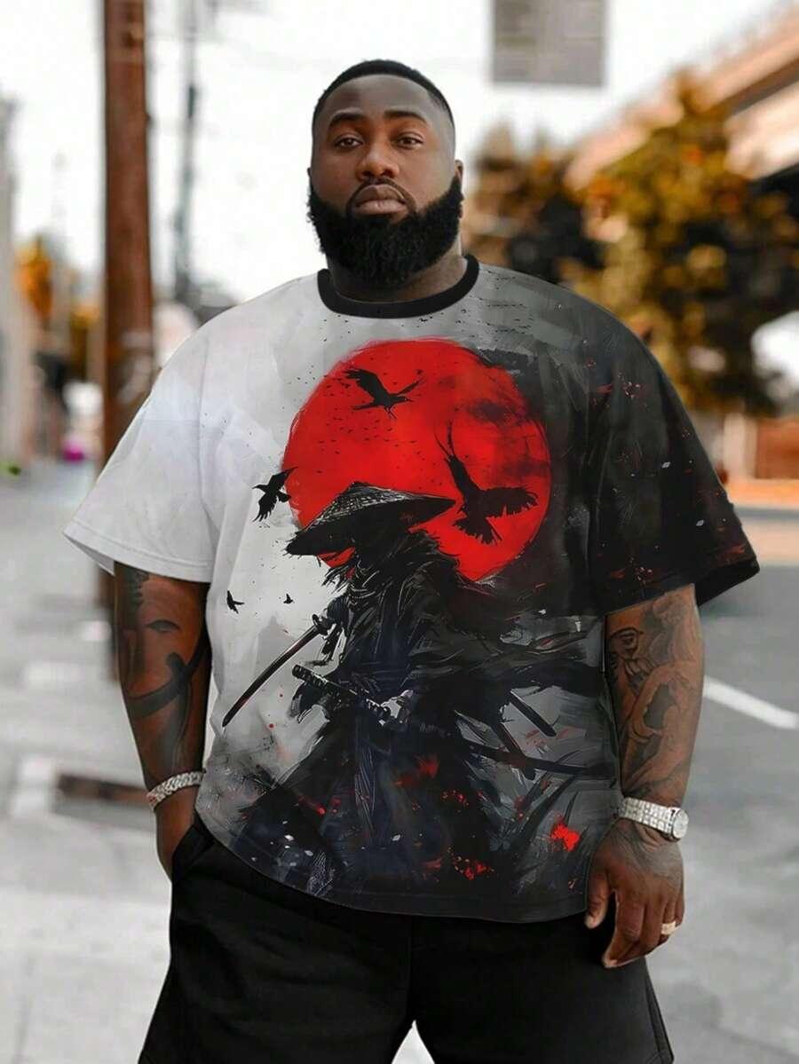 t-shirt wzór okrągły dekolt