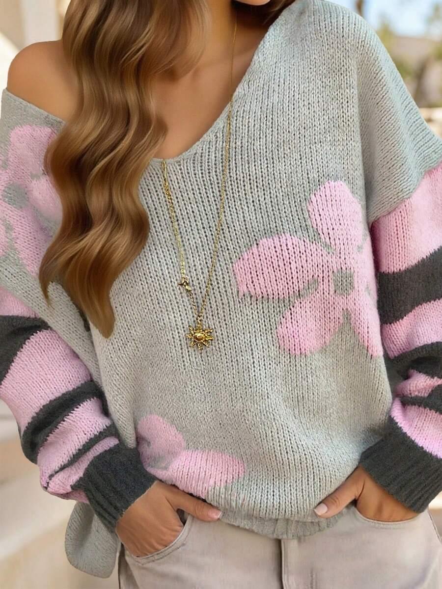 kolorowy sweter print 
