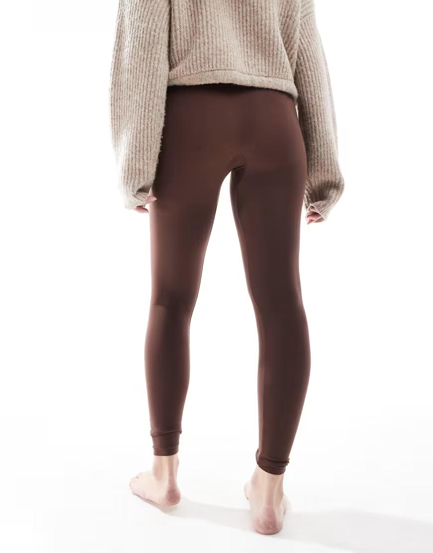 BRĄZOWE BEZSZWOWE LEGGINSY 