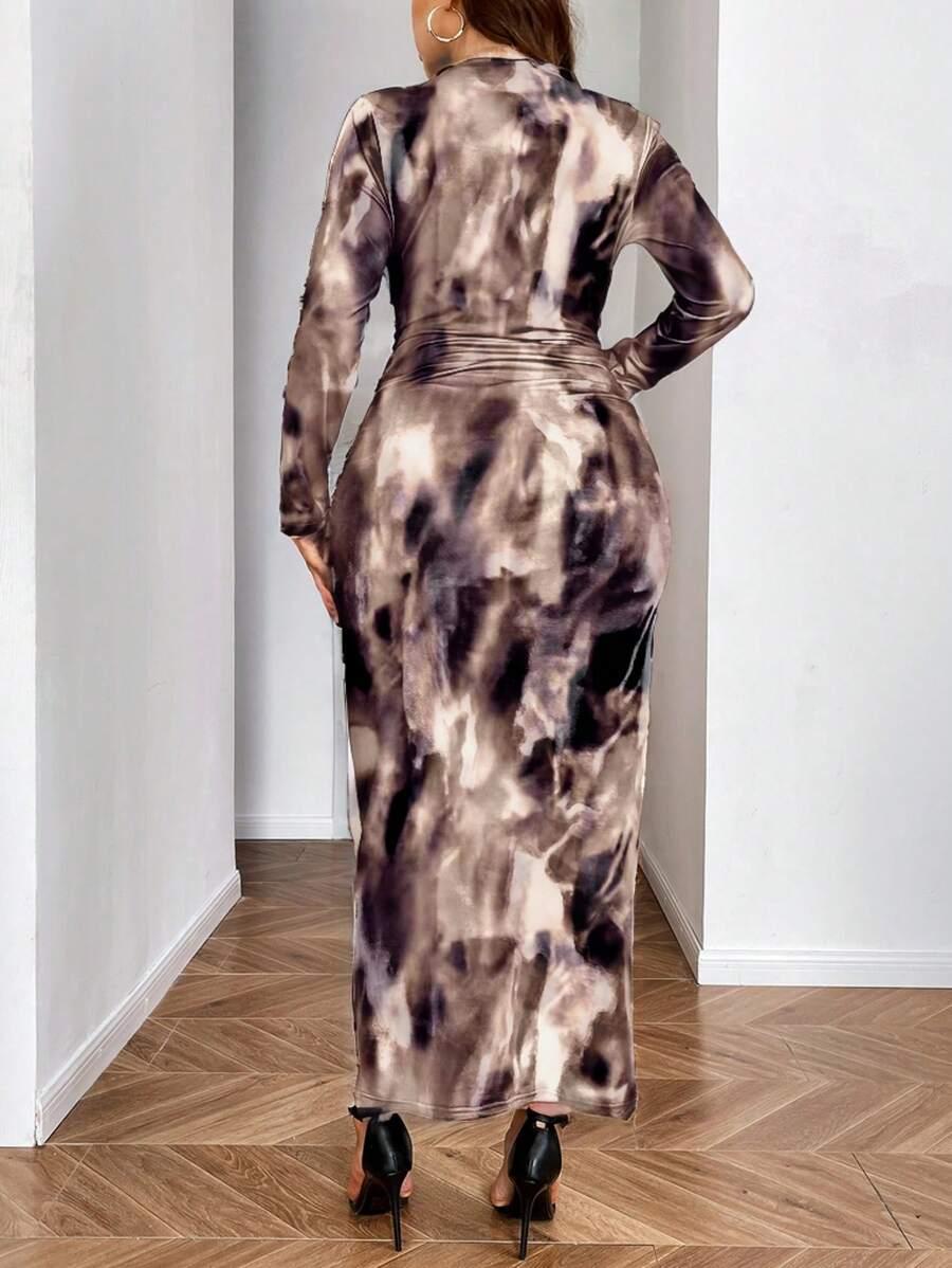 sukienka tie-dye marszczenia