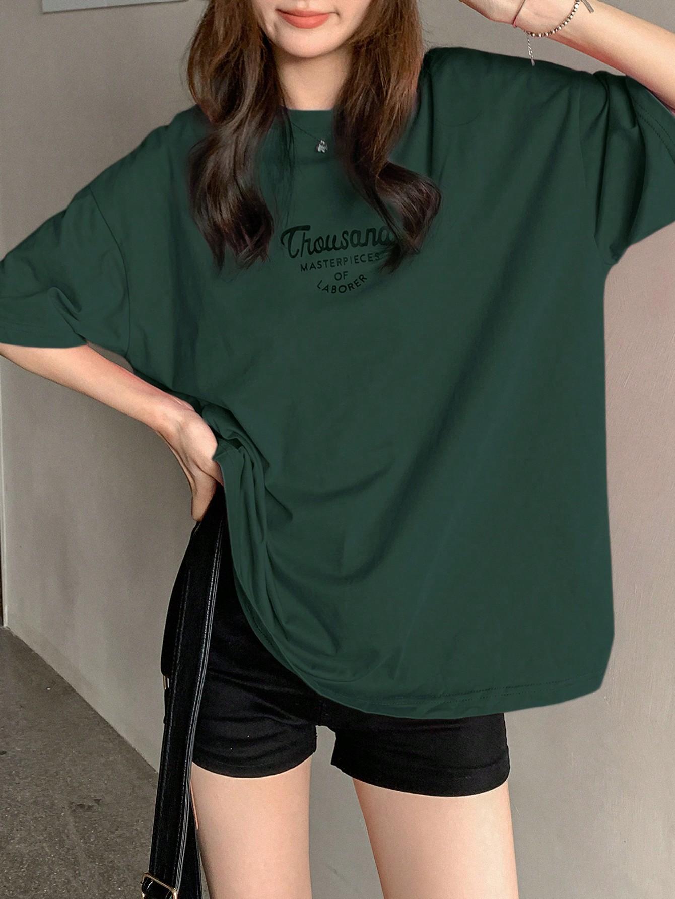 ZIELONY T-SHIRT NAPISY