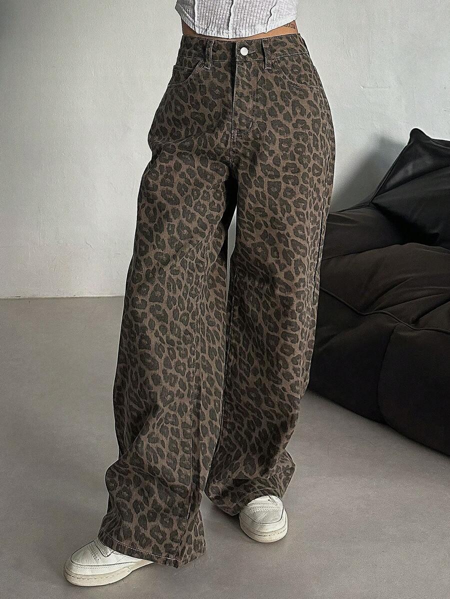 SPODNIE JEANS ANIMAL PRINT 