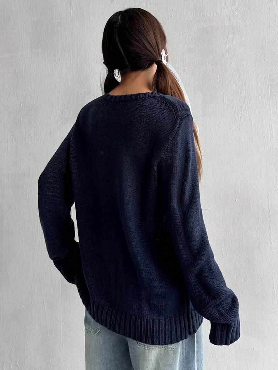 GRANATOWY SWETER FLAGA 