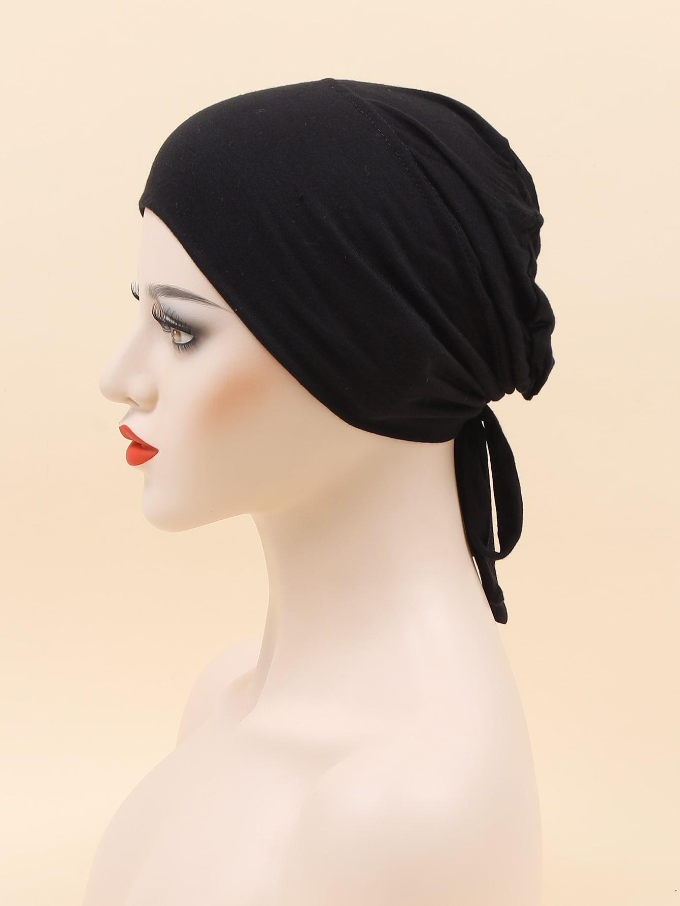 CZARNY TURBAN NA GŁOWĘ