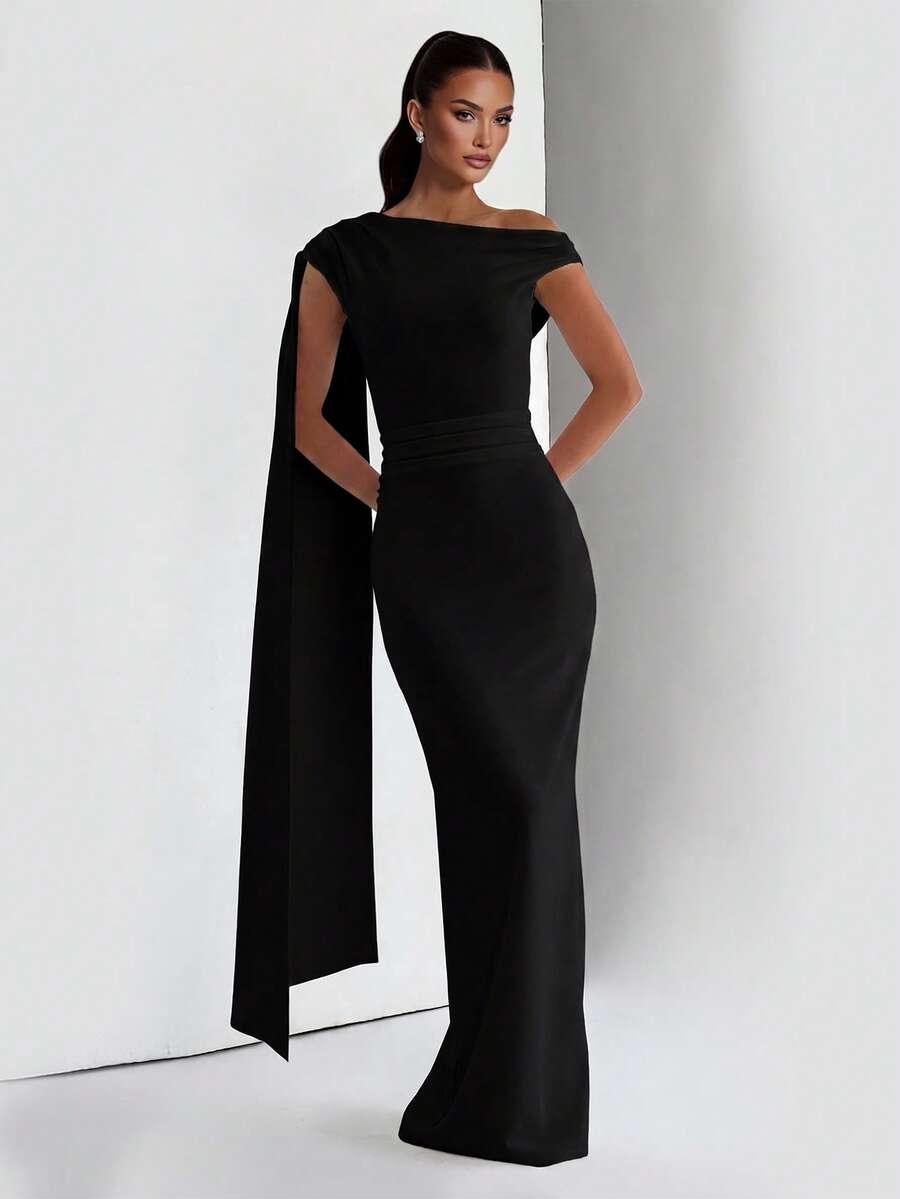 czarna sukienka maxi