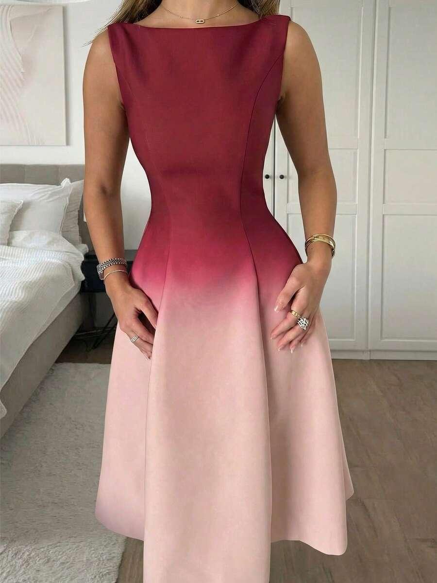 SUKIENKA MIDI OMBRE