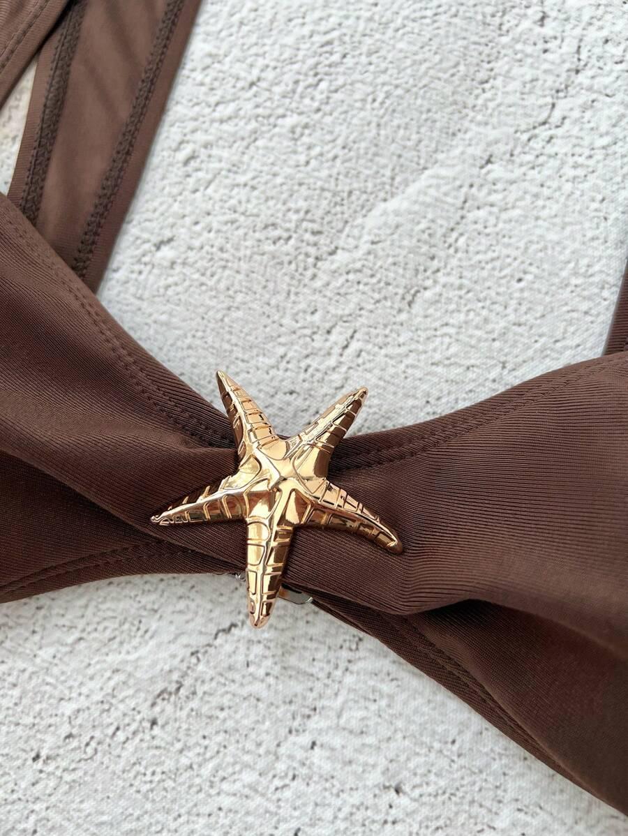 brązowy komplet bikini
