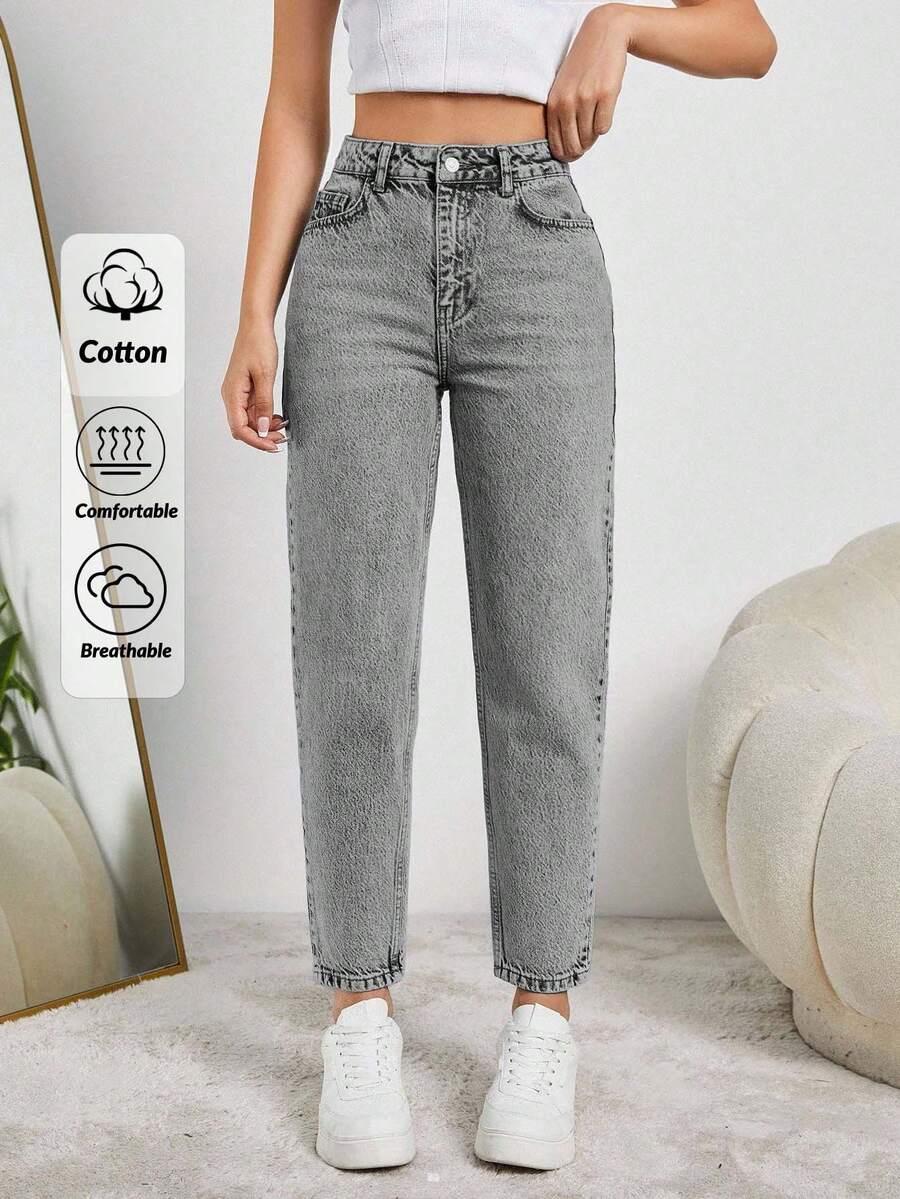 SZARE SPODNIE JEANS 