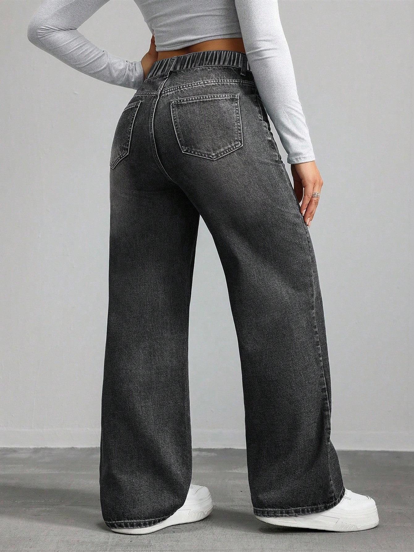 CZARNE SPODNIE JEANS