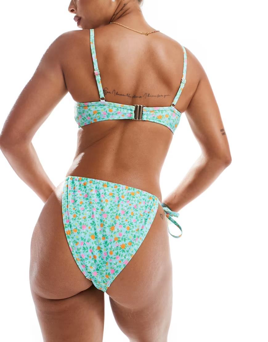 dół od bikini wzór kwiaty wiązanie