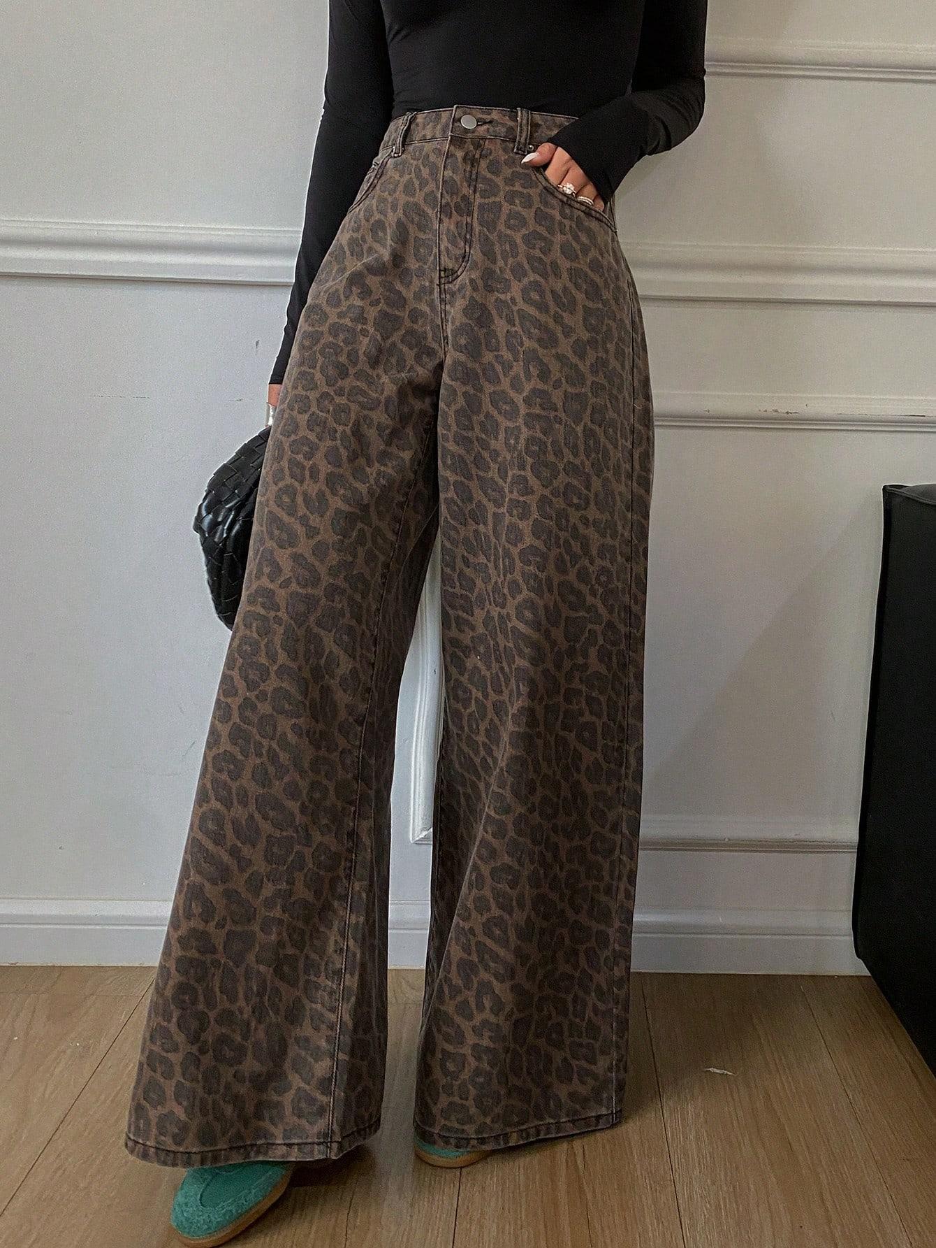SPODNIE JEANS ANIMAL PRINT