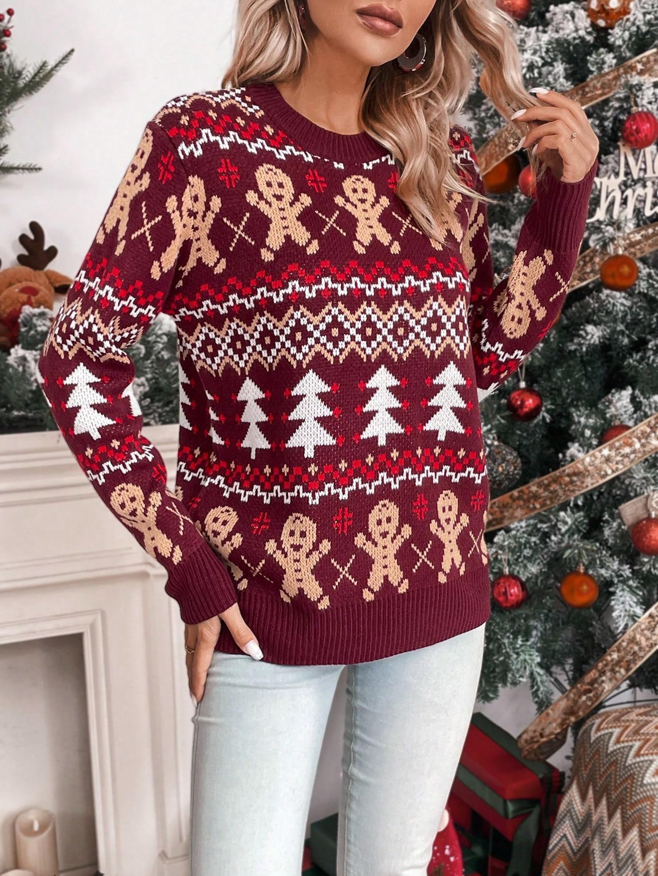 SWETER DZIANINOWY ŚWIĄTECZNY WZÓR 