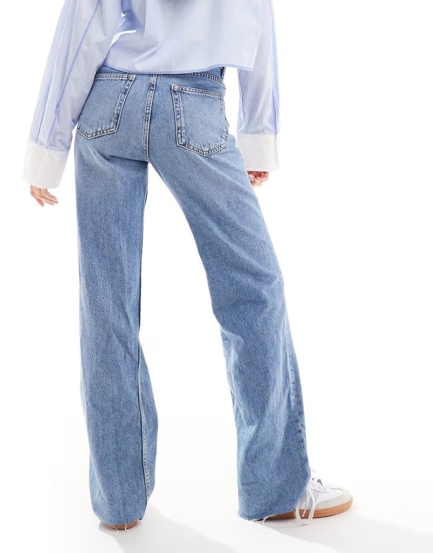 NIEBIESKIE SPODNIE JEANS PROSTA NOGAWKA