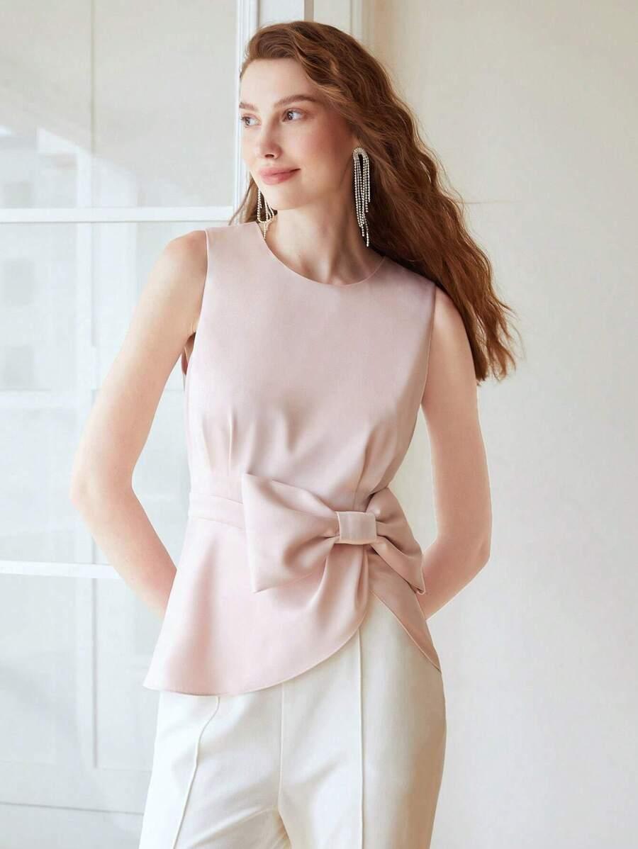 ELEGANCKA BLUZKA DAMSKA Z KOKARDĄ