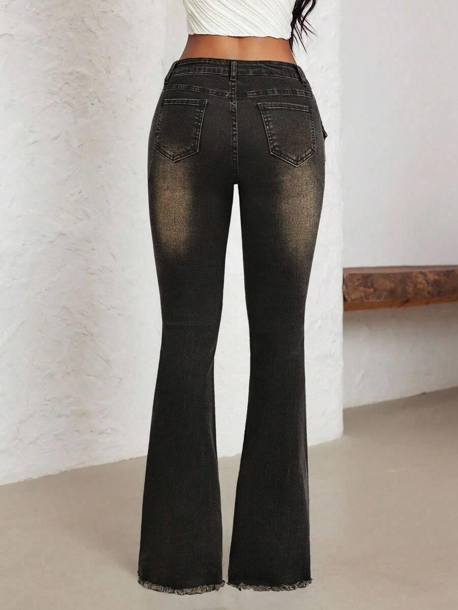 czarne spodnie jeans przetarcia