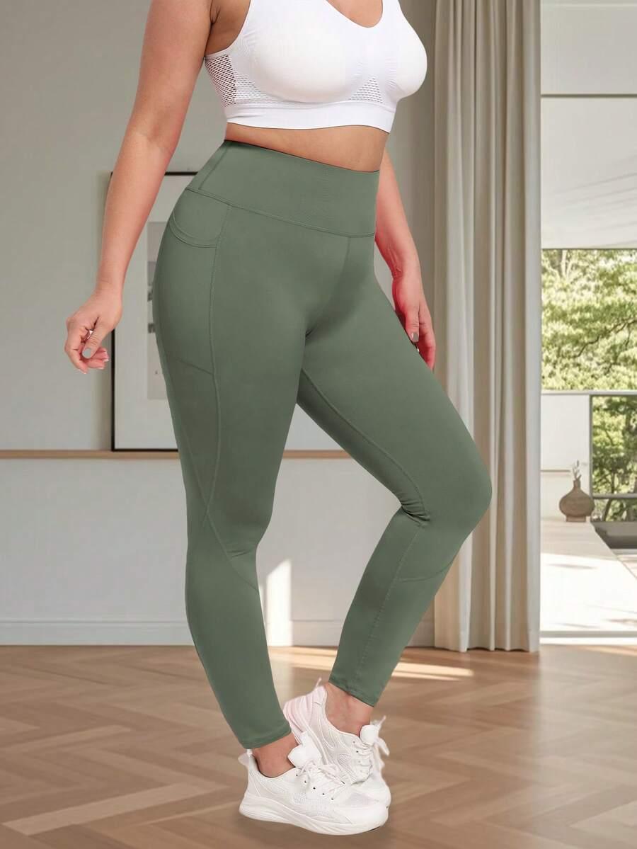 ZIELONE LEGGINSY WYSOKI STAN