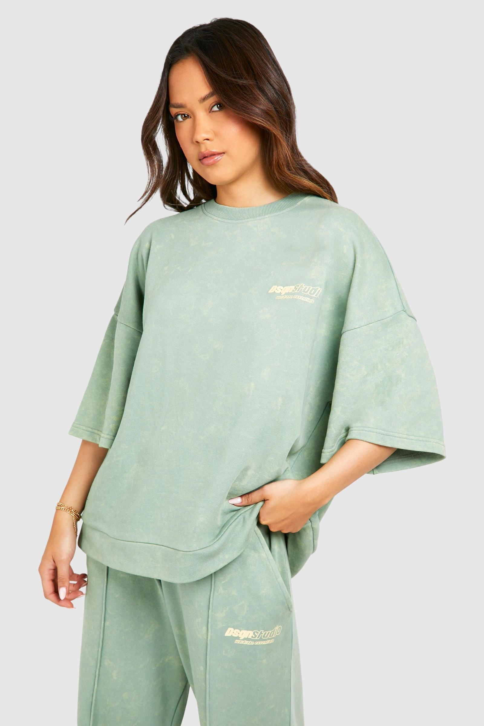 ZIELONY T-SHIRT NADRUK