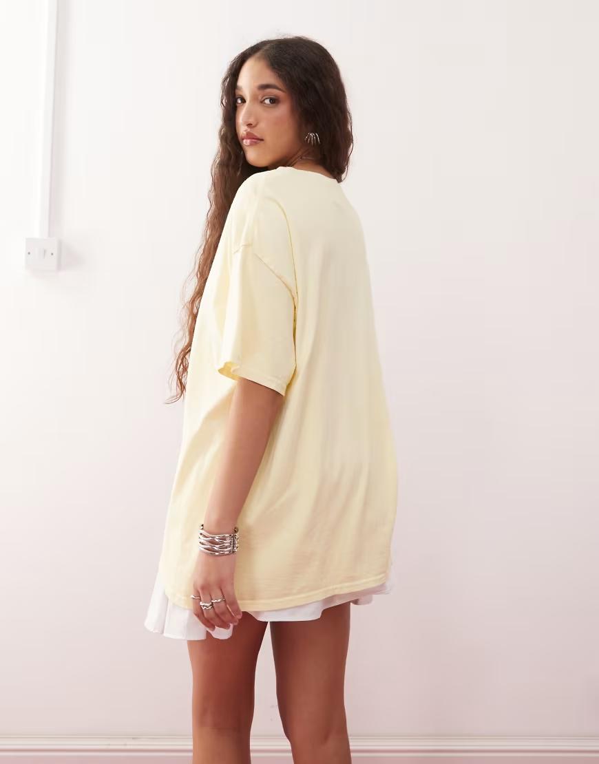 żółty t-shirt oversize
