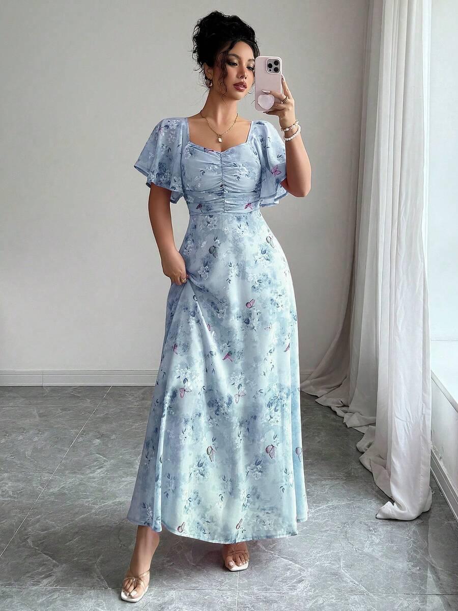 NIEBIESKA MAXI SUKIENKA