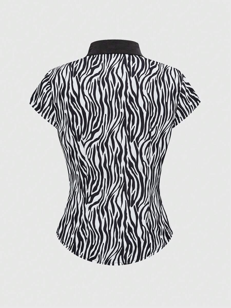koszula dwustronna wzór zebra