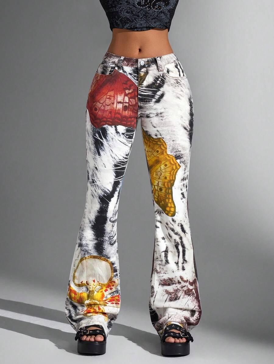 spodnie jeans mix wzorów