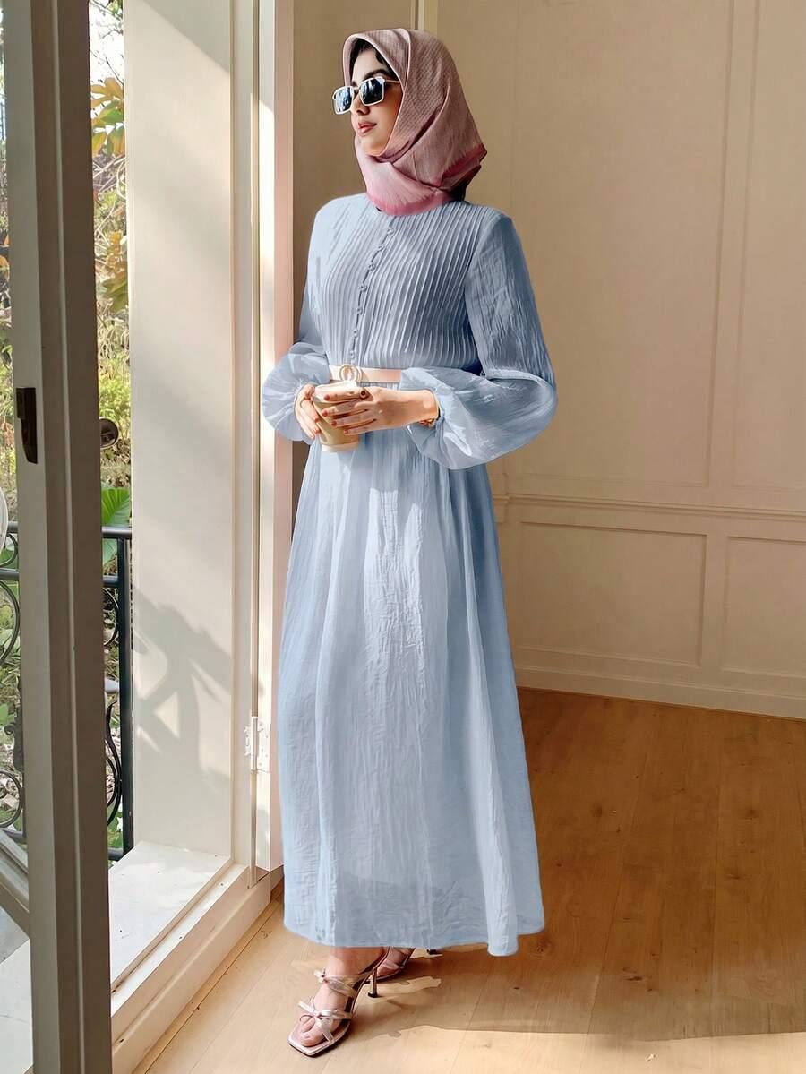 niebieska maxi sukienka