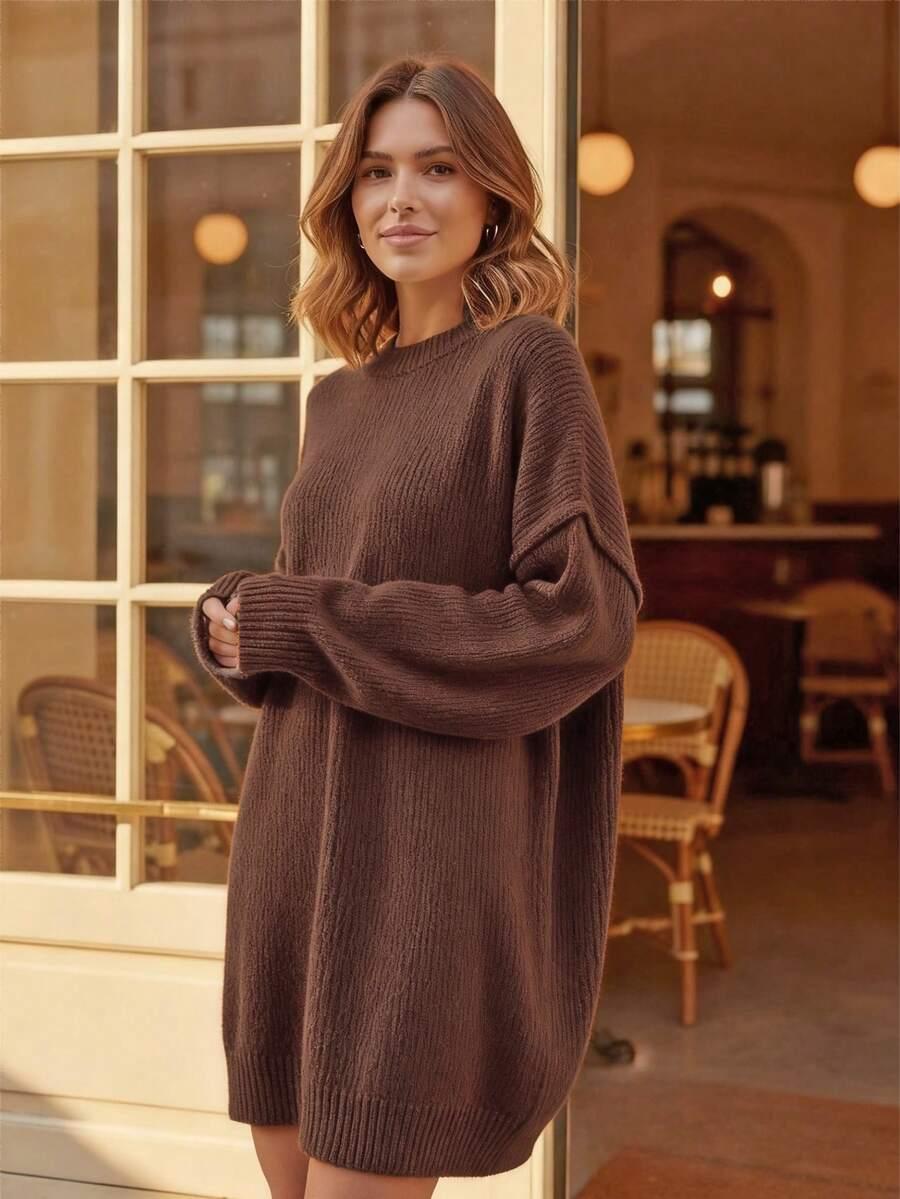BRĄZOWY SWETER CASUAL