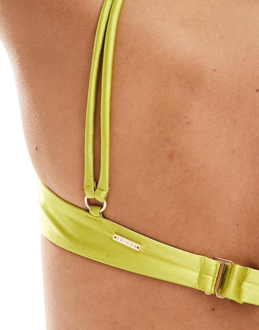 zielona satynowa góra od bikini 