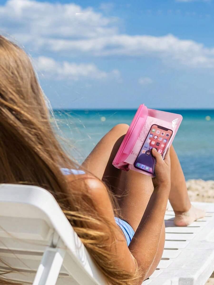 RÓŻOWA WODOODPORNA SASZETKA NA TELEFON