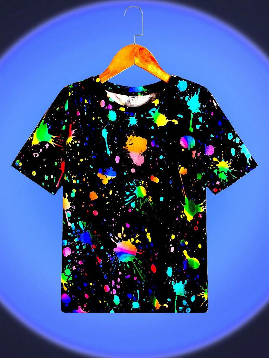 czarny t-shirt Z nadrukiem
