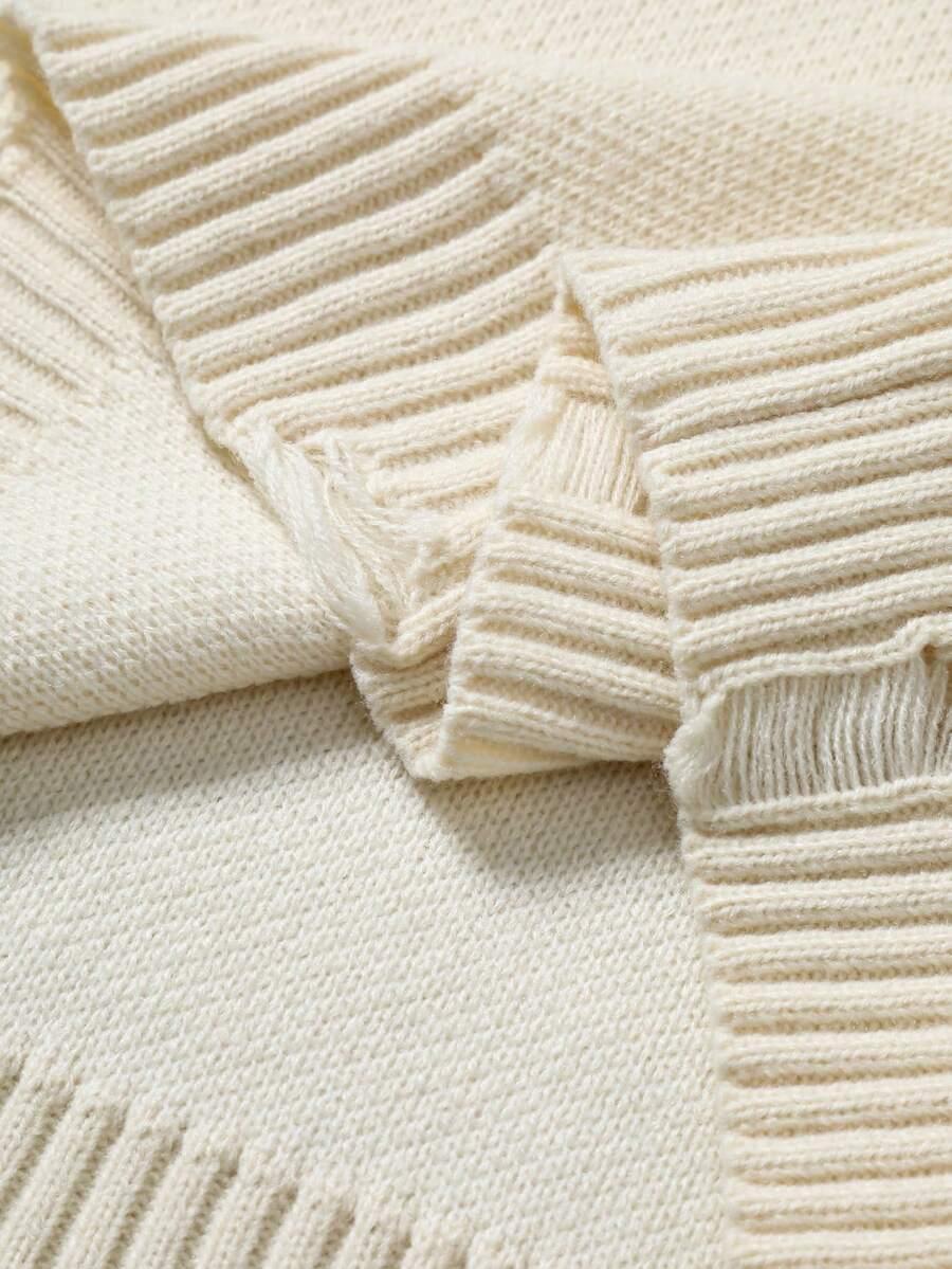 beżowy sweter długi rękaw
