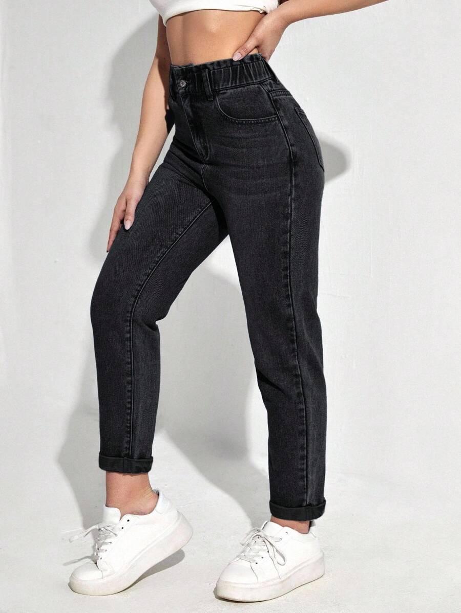 CZARNE SPODNIE JEANS