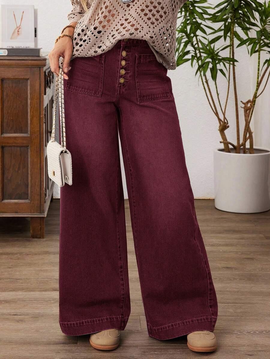 czerwone jeansy casual