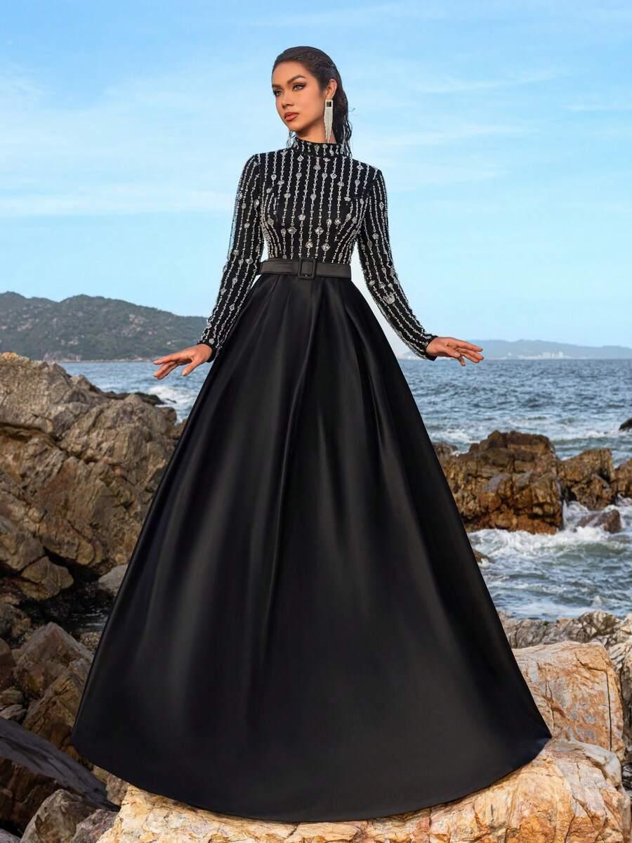 CZARNA MAXI SUKIENKA