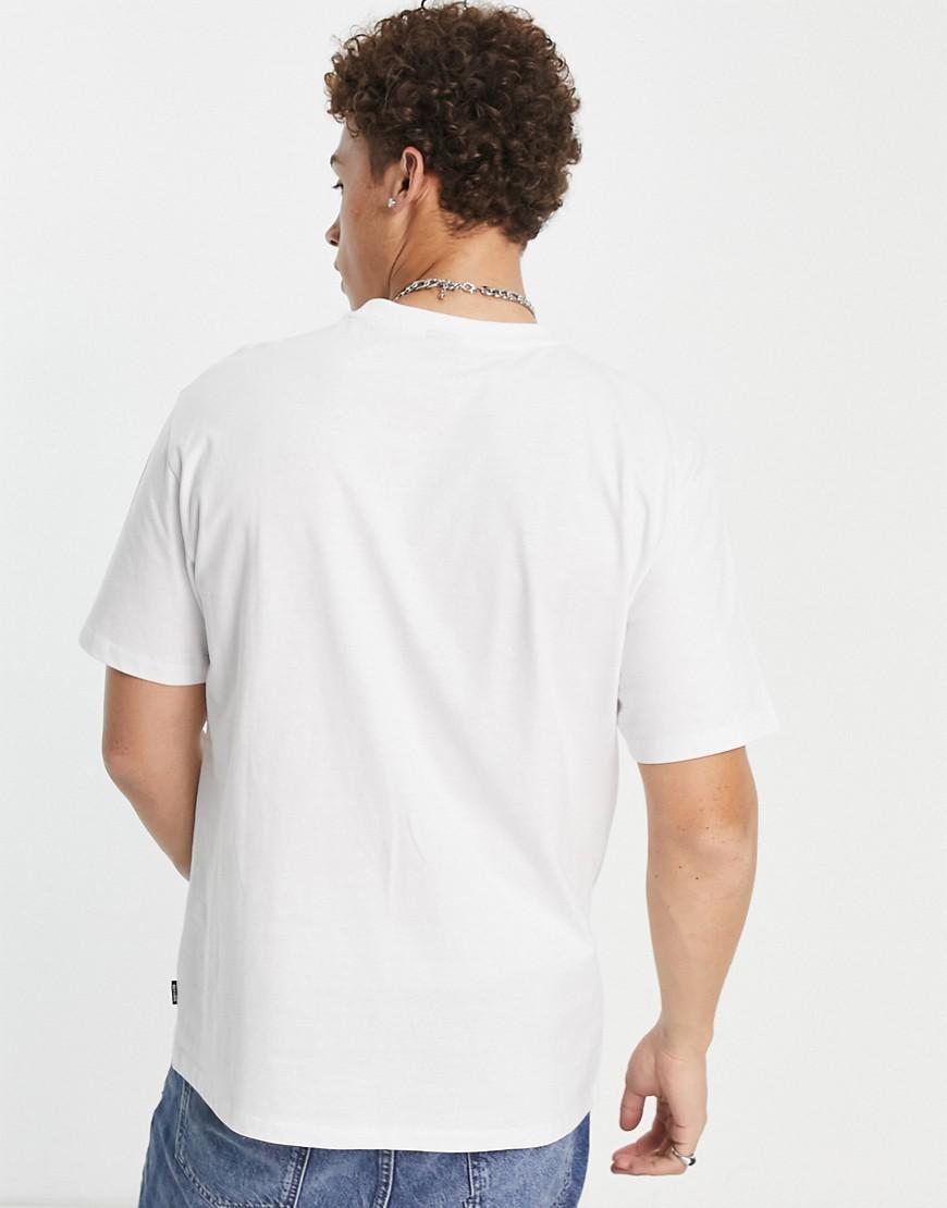 BIAŁY T-SHIRT OVERSIZED OKRĄGŁY DEKOLT