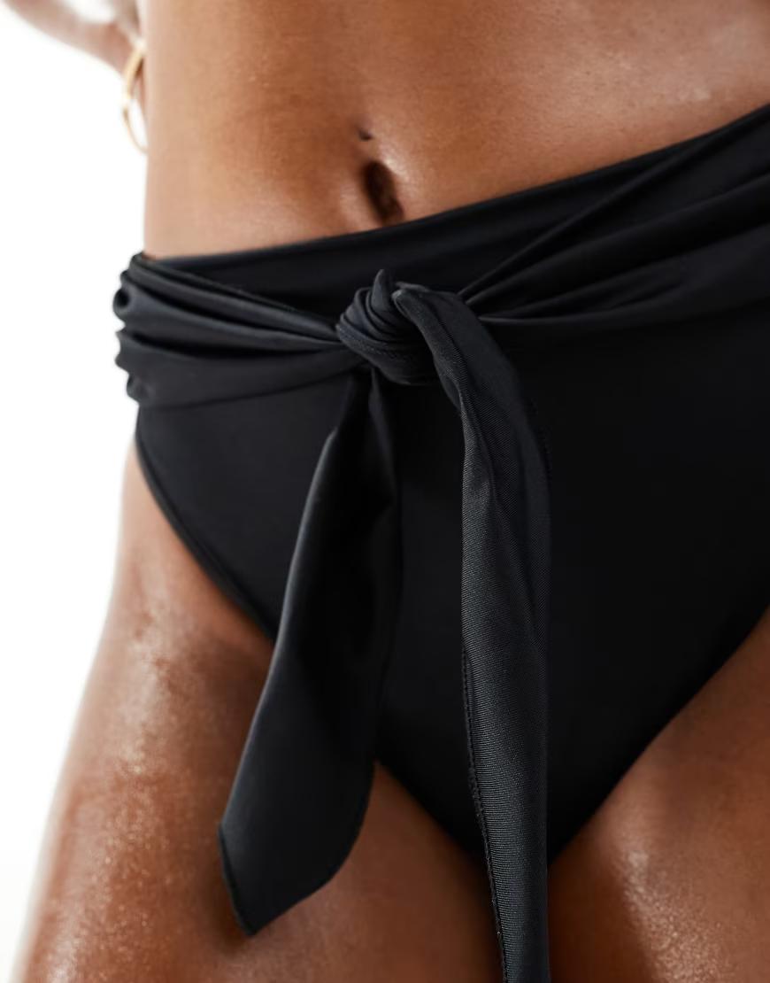 czarny dół od bikini wiązanie