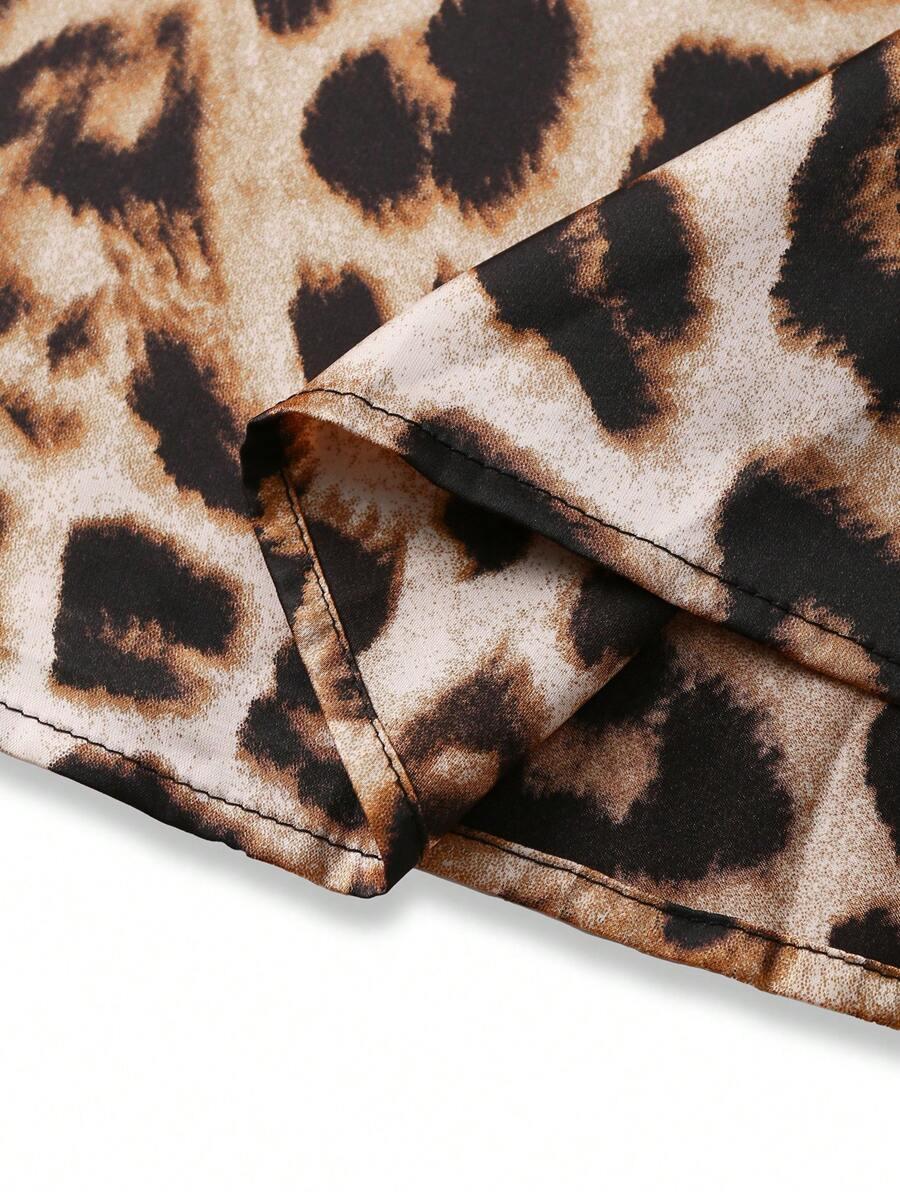 SATYNOWA MIDI SPÓDNICA ANIMAL PRINT 