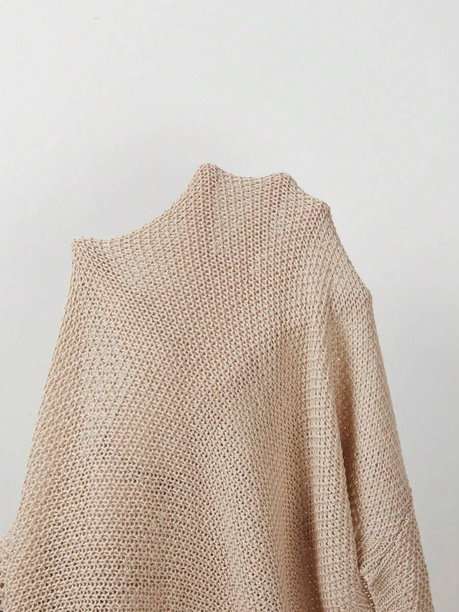 beżowy sweter krótki rękawem