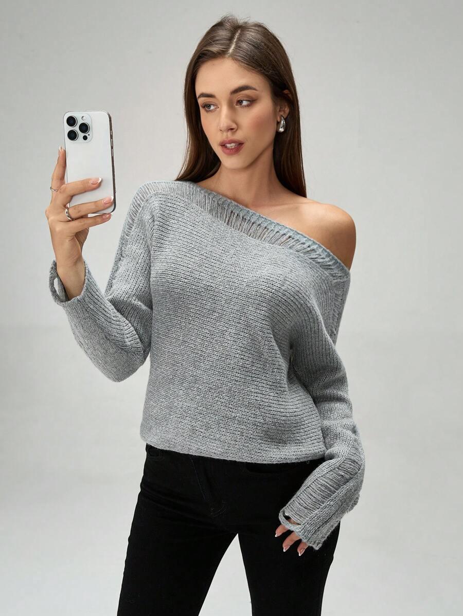 SWETER DAMSKI HISZPANKA ODKRYTE RAMIONA