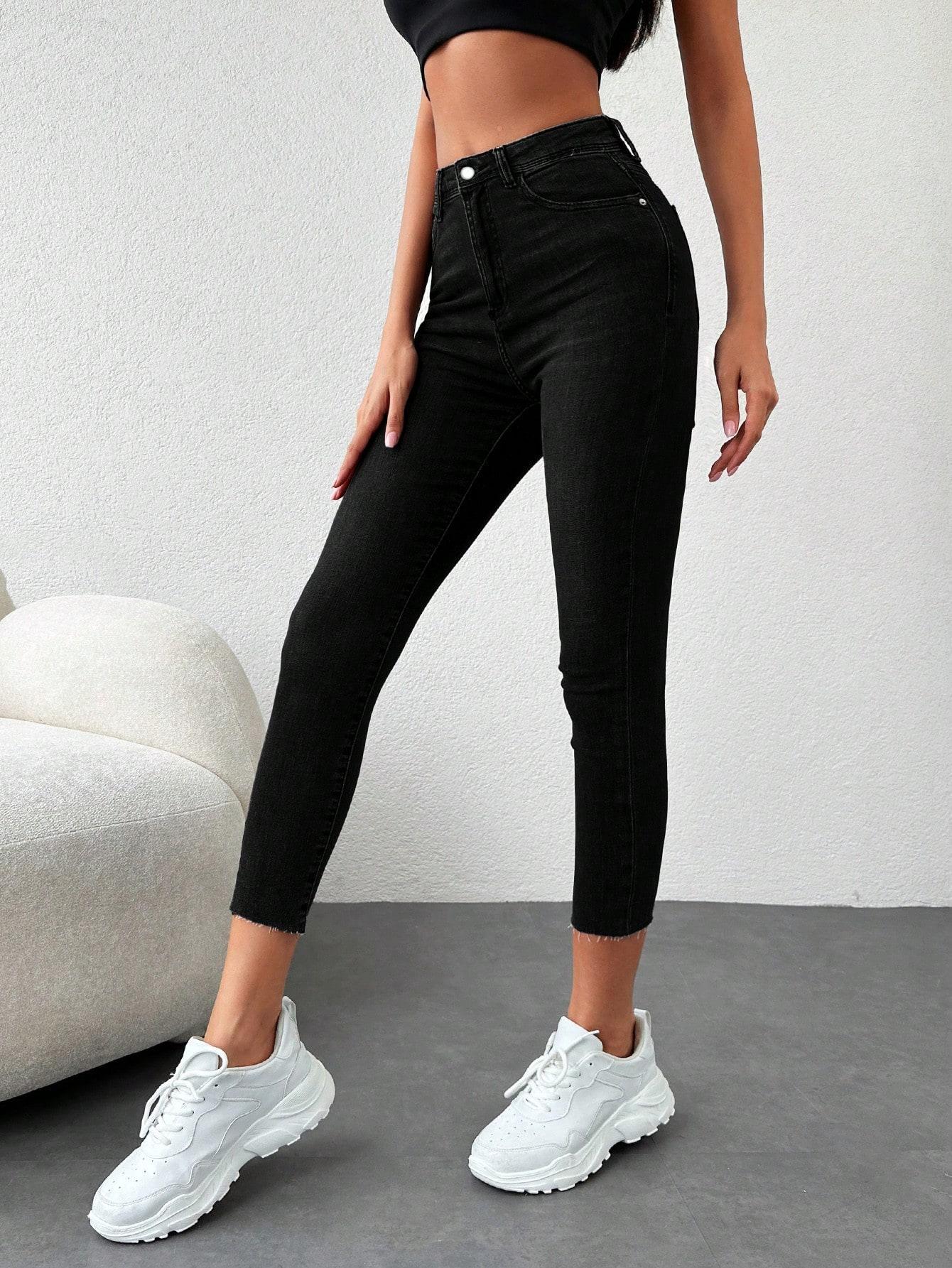 CZARNE SPODNIE JEANS RURKI