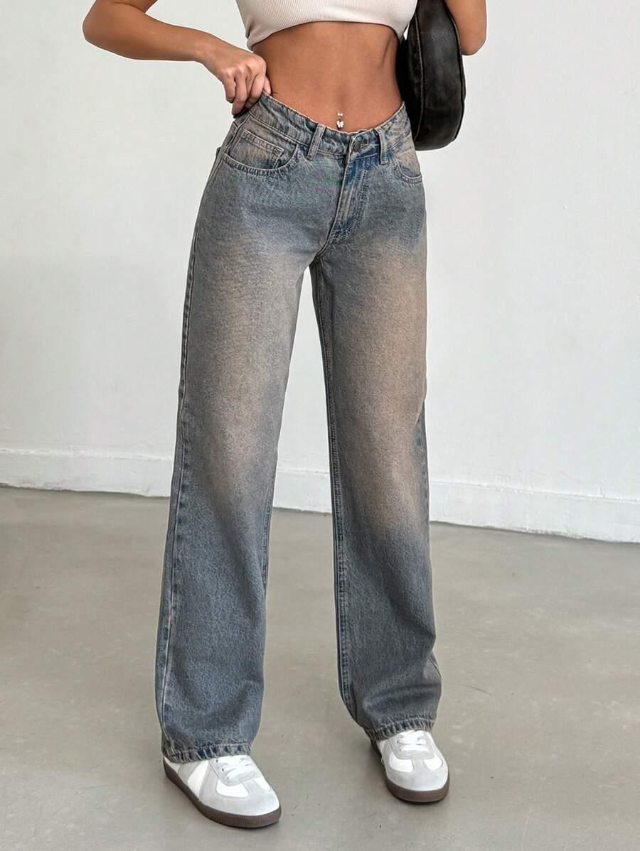 spodnie jeans prosta nogawka 