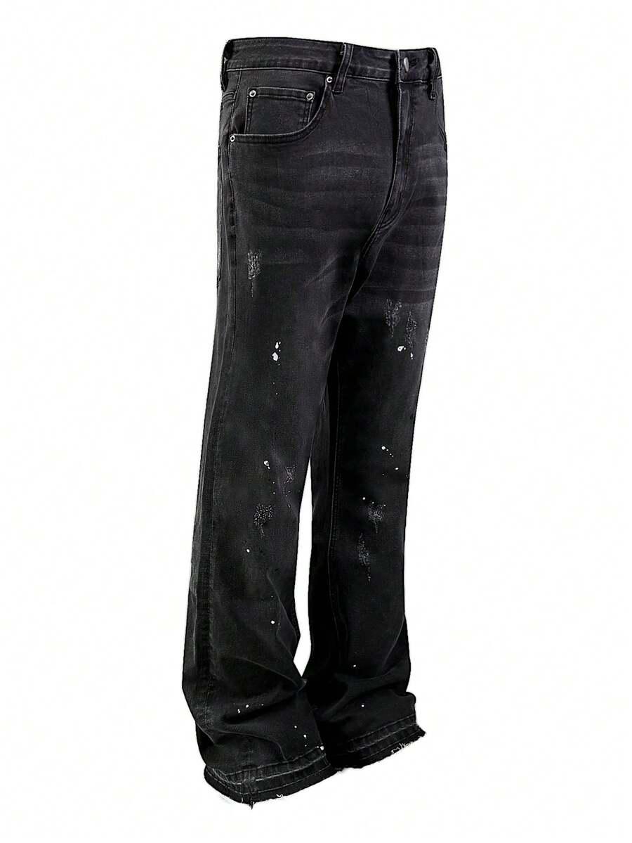 spodnie jeans ripped print