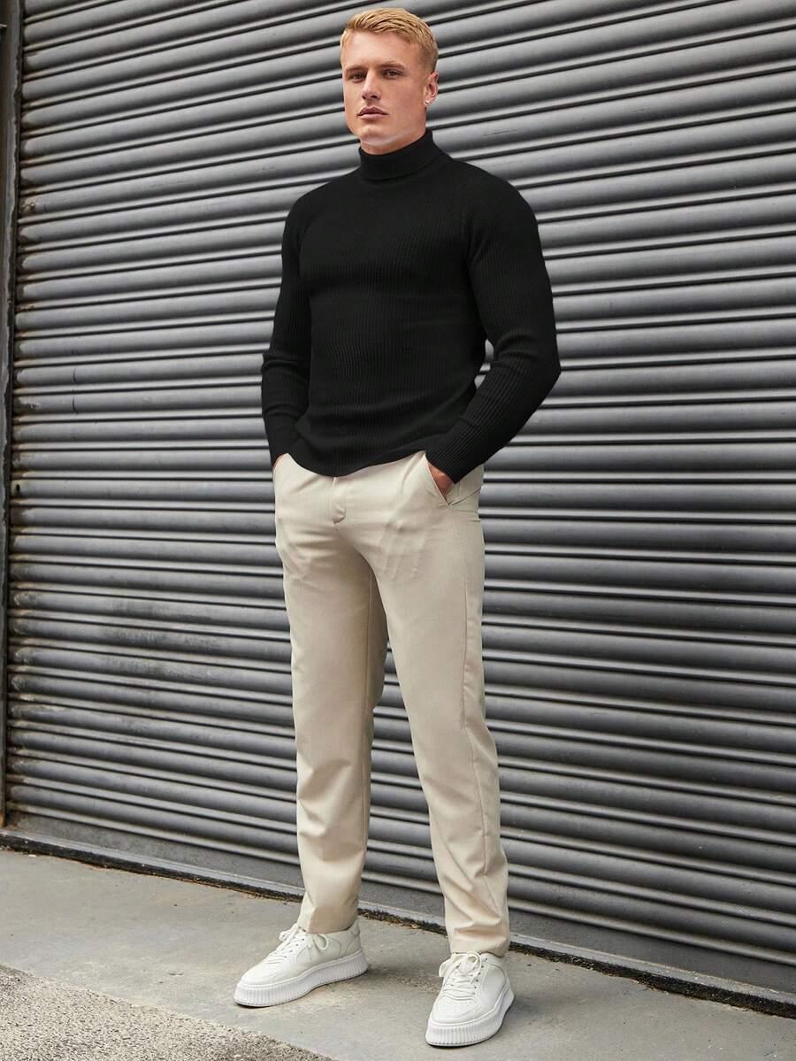 czarny sweter golf