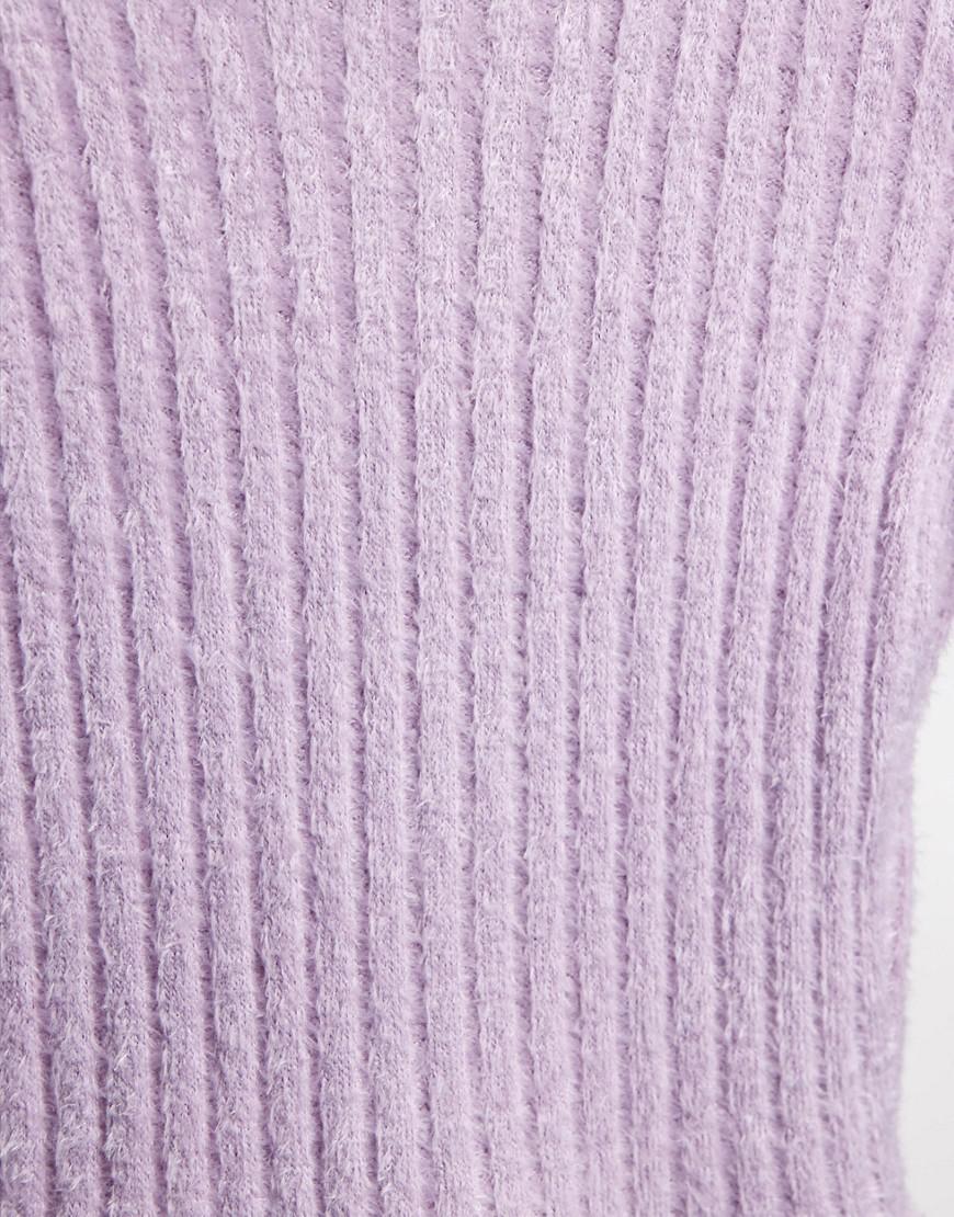 FIOLETOWY SWETER OKRĄGŁY DEKOLT