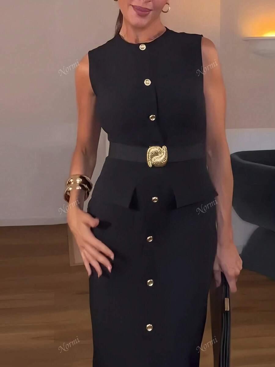 CZARNA MIDI SUKIENKA