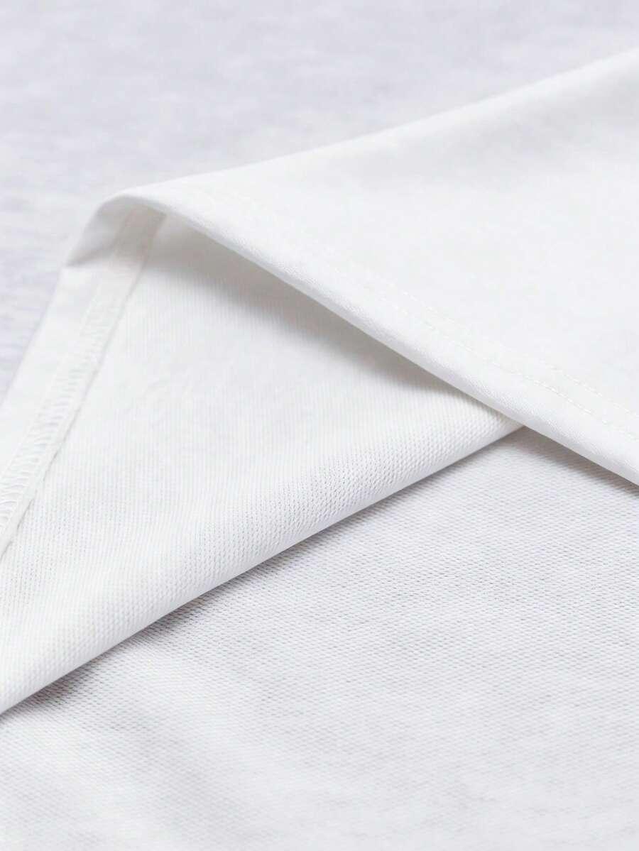 BIAŁY T-SHIRT OKRĄGŁY DEKOLT