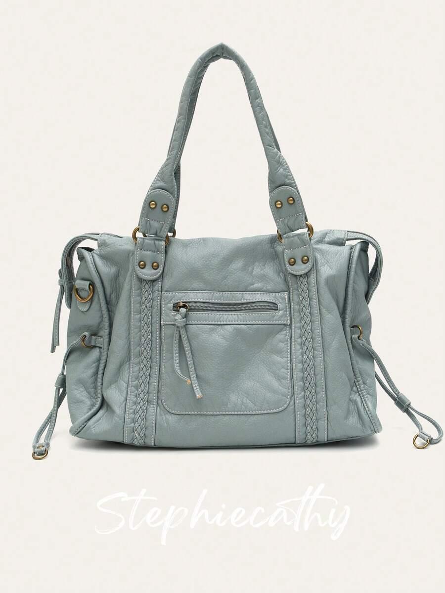 niebieska torba na ramie 38x29cm